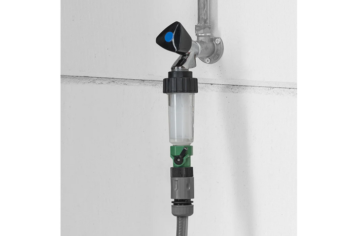 Filtro de agua ProPlus 150770 para grifo/manguera con conexión universal y filtro adicional.