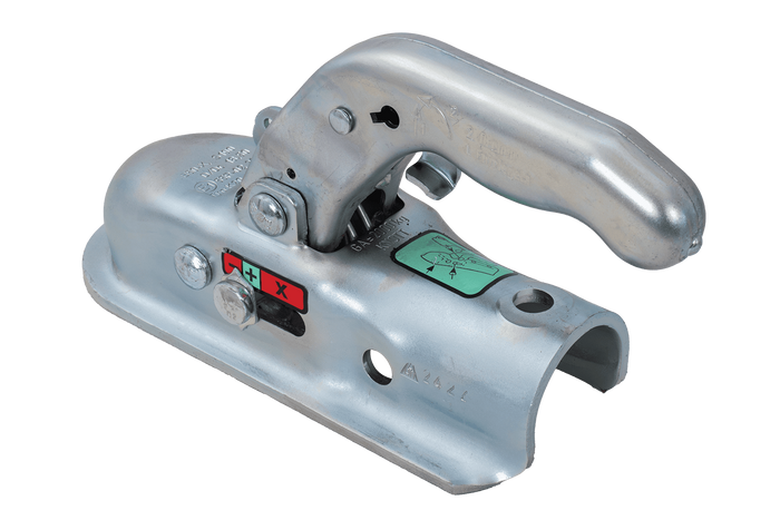 Enganche de bola KNOTT K20-B para remolque de 2000 kg con barra de tiro de tubo de 45 mm, hierro fundido