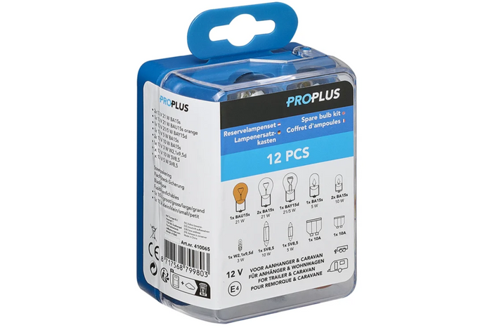 Kit de bombillas de repuesto ProPlus 410065 de 12 piezas para autocaravana, coche