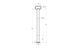UNITRAILER MS 0019-700 soporte fijo para remolque de plataforma plana de 150 kg, 48 mm, 700 mm