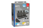 Juego de fundas para asientos de coche LAMPA Dots-1 negro/gris, para autobuses y furgonetas
