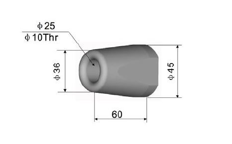 Parachoques de goma / parachoques cónico 6 cm