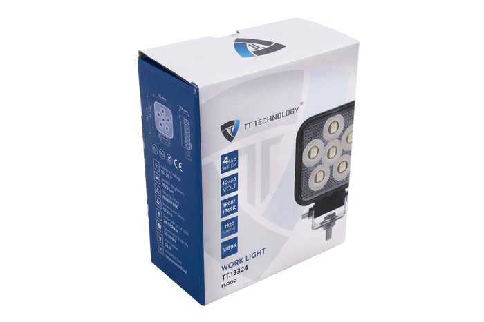 Reflector de lámpara de trabajo LED TT TECHNOLOGY NEGRO TT.13324 24xLED 1920lm cuadrado