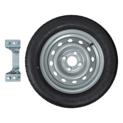 Rueda de repuesto para remolque con soporte NEUMÁTICO LINGLONG 155/70 R13 75N LLANTA UNITRAILER 4Jx13"H2 4x100 ET:30