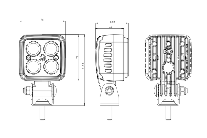 Lámpara de seguridad LED WAŚ 2243 W267, lámpara de advertencia azul