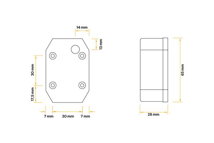 Lámpara de señalización universal ASPÖCK FLEXIPOINT I con soporte