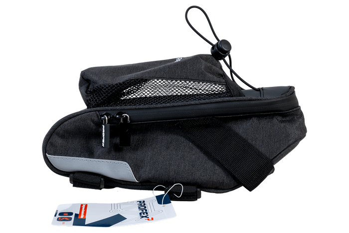 Bolsa de sillín para bicicleta PROFEX 82318 Long Black Lux con bolsillo para botella