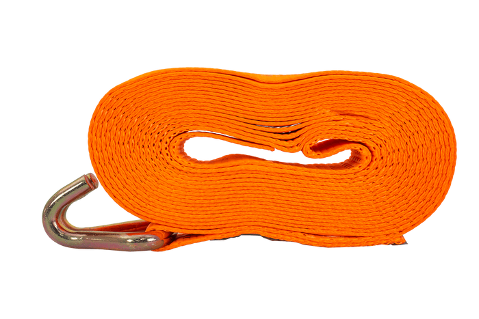 Cinta transportadora UNITRAILER ERGO de 8 m/50 mm/5 t de color naranja con tensor.
