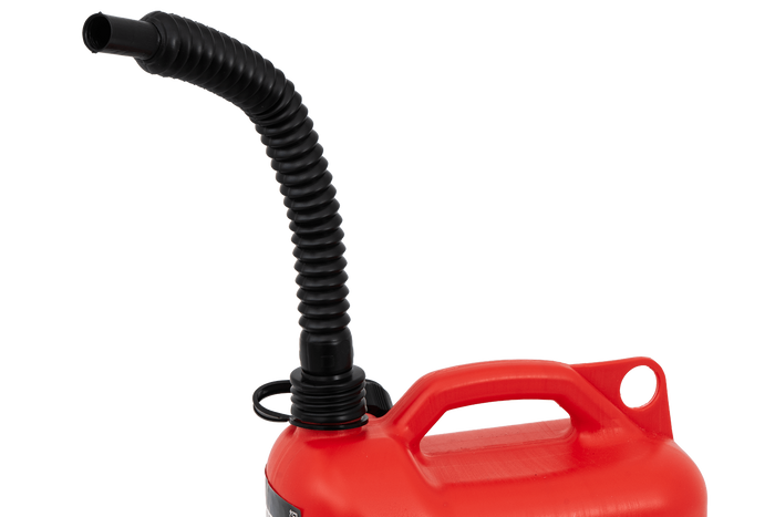 Bidón de plástico HERMON de 5L con embudo, color rojo