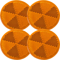 Juego: cuatro reflectores amarillos autoadhesivos fi 60 mm