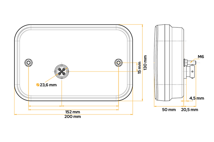 Luz trasera Fristom FT-270 LED 6 funciones derecha
