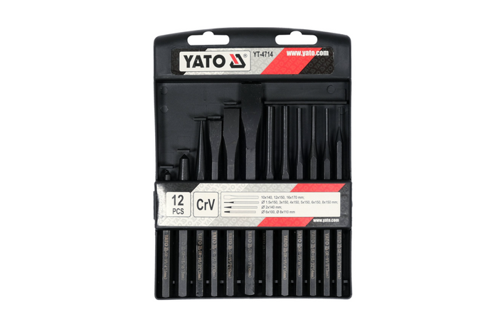 Cinceles y punzones YATO YT-4714, juego de 12.