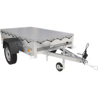 Garden Trailer 200 Kipp con rueda jockey, chasis H-0 y lona gris