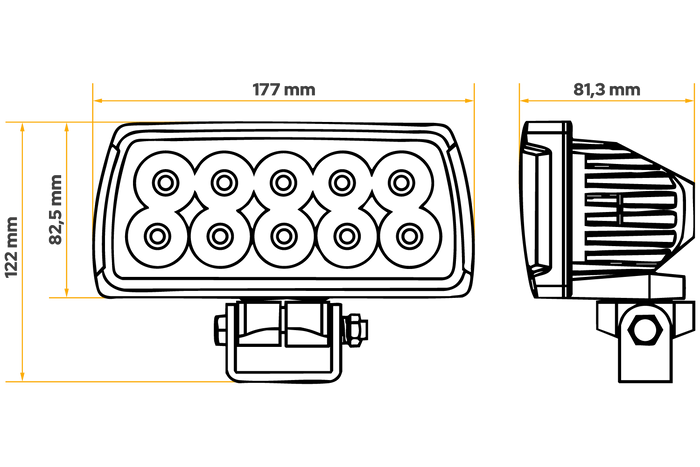 Reflector de luz de trabajo LED TT Technology TT.13516 10xLED 4000lm para Massey Ferguson