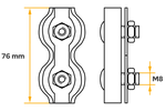 Abrazadera de cuerda doble DROMET ZLS.8 para cuerdas de 8 mm