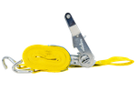 Juego de cuatro correas de transporte UNITRAILER con tensor, 4 m/25 mm/1 t, color amarillo.
