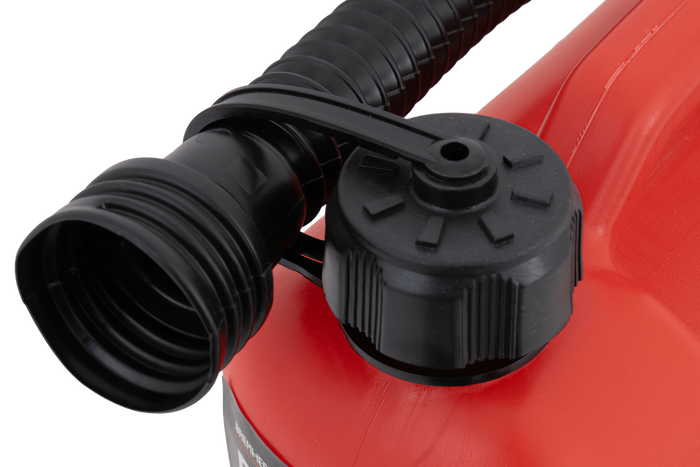 Bidón de plástico HERMON de 5L con embudo, color rojo