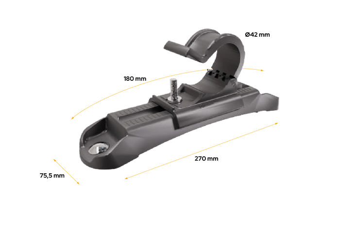 Soporte de montaje para guardabarros DOMAR DK8129, ajustable, diámetro 42 mm