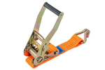 Juego de cuatro correas de transporte UNITRAILER de 10 m/50 mm/5 t de color naranja con tensor.