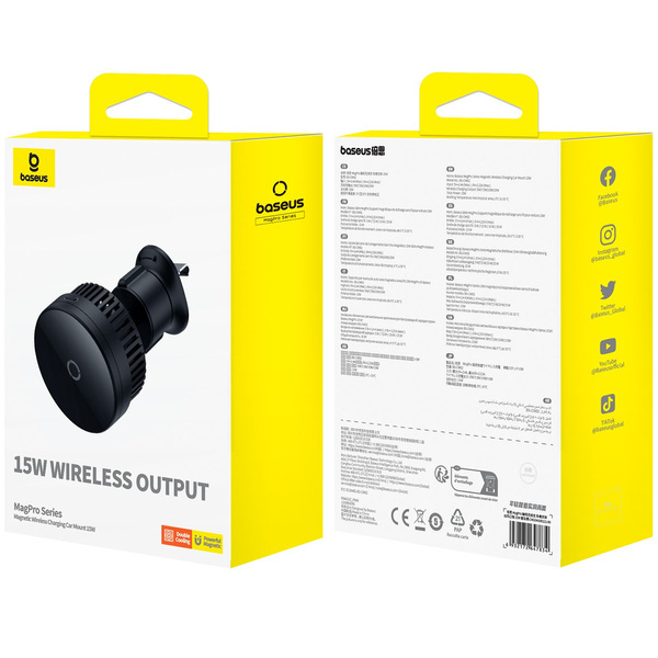 Soporte para coche BASEUS MagPro con carga inductiva MagSafe para iPhone de 15 W