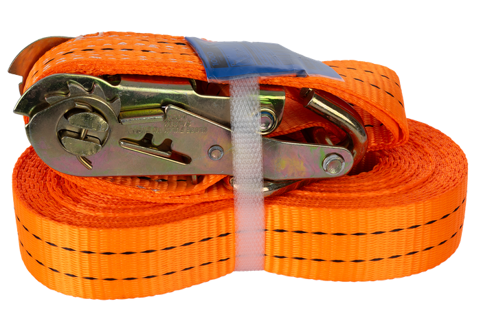 Cinta transportadora UNITRAILER de 8 m/35 mm/2 t de color naranja con tensor