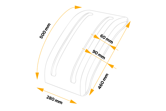Medio guardabarros para remolque DOMAR D10228 paso de rueda 460/280mm