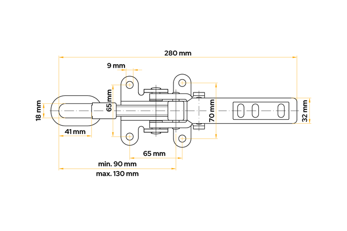 Enganche lateral de remolque WINTERHOFF EXZV 10-1 para bloqueo lateral de remolque excéntrico