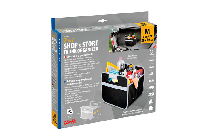 LAMPA Shop&Store M organizador de coche plegable cesta para maletero 32x27cm