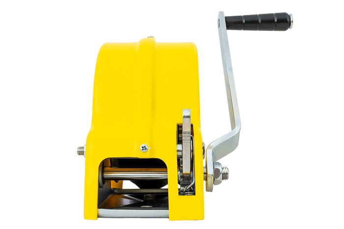 Cabrestante KNOTT 450 KG con cinta carcasa amarilla