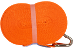 Juego de cuatro correas de transporte UNITRAILER de 12 m/25 mm/1 t de color naranja con tensor.