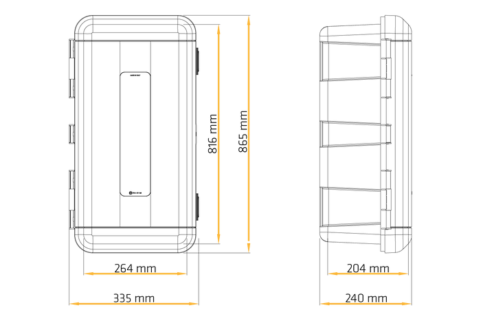 Caja extintor 9/12kg DAKEN 82190 REGON 865x335x240mm rojo