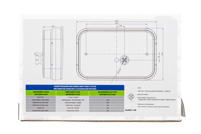 Piloto trasero FRISTOM FT-270 LED CANBUS 6 funciones izquierda