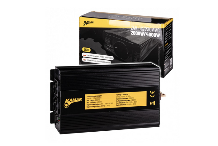 Convertidor de voltaje 24V/230V (2000/4000W) KAMAR E1931