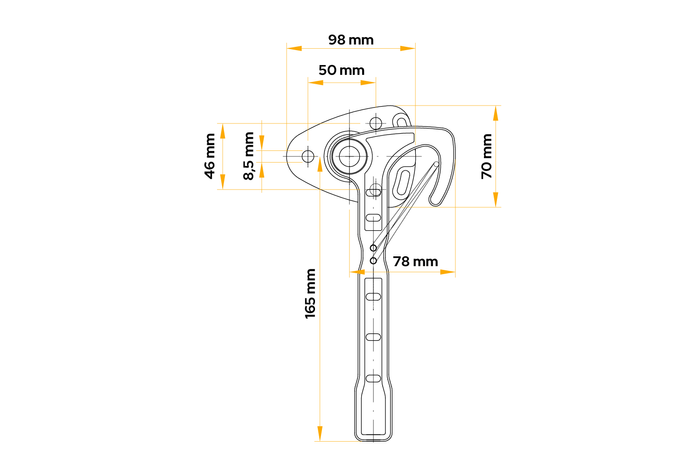 Gancho lateral derecho WINTERHOFF WV 20-R Cierre de gancho lateral de remolque