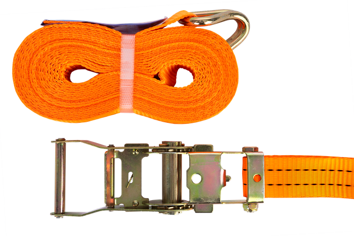 Cinta transportadora UNITRAILER de 8 m/35 mm/2 t de color naranja con tensor