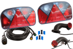 Juego de luces: luces traseras ASPÖCK + luces de posición laterales ASPÖCK + arnés MANTES de 8 m y 13 pines + conectores rápidos
