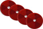Reflectores redondos con agujeros, rojo DOBPLAST 60 mm, juego de 4 reflectores