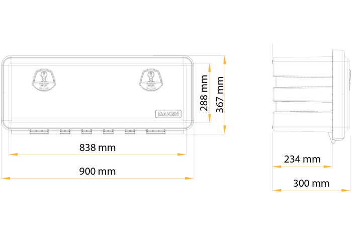 DAKEN 81109 JUST caja de herramientas 900x367x300mm 58l