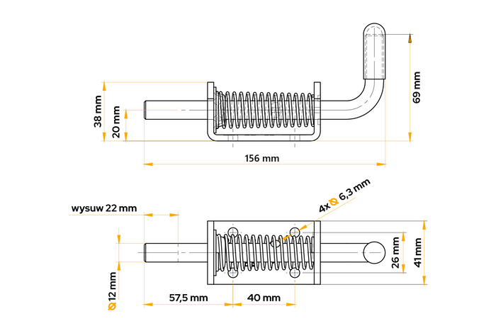 Perno de bloqueo lateral de remolque STEELPRESS ZB-08