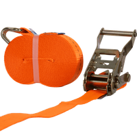 Cinta transportadora UNITRAILER de 10 m/25 mm/1 t de color naranja con tensor