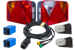Juego de luces: luces traseras DOBPLAST DPT35 + luces de posición laterales ASPÖCK FLEXIPOINT I + arnés MANTES 5,2 m 13PIN