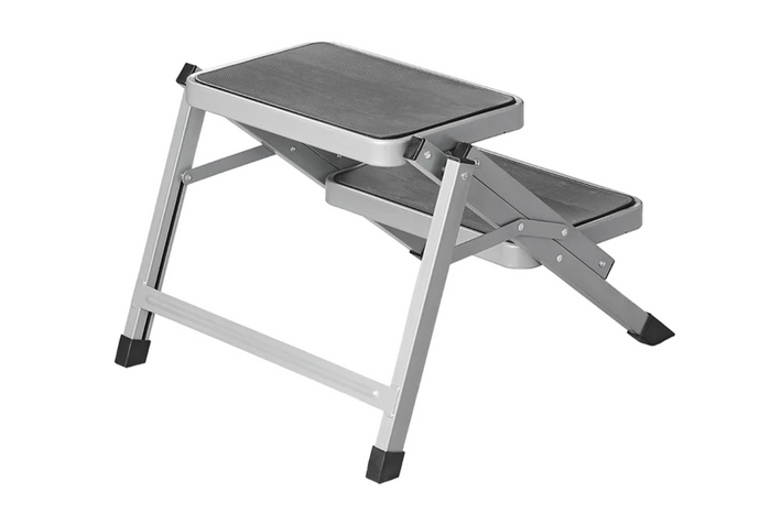 Escalera plegable de camping ProPlus 360823V01 de dos peldaños, soporta hasta 150 kg.