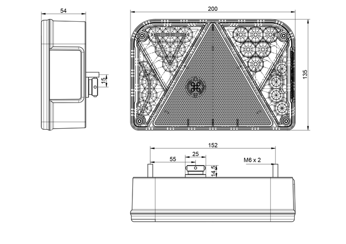 Luz trasera LED DOBPLAST DPT35 5 funciones derecha