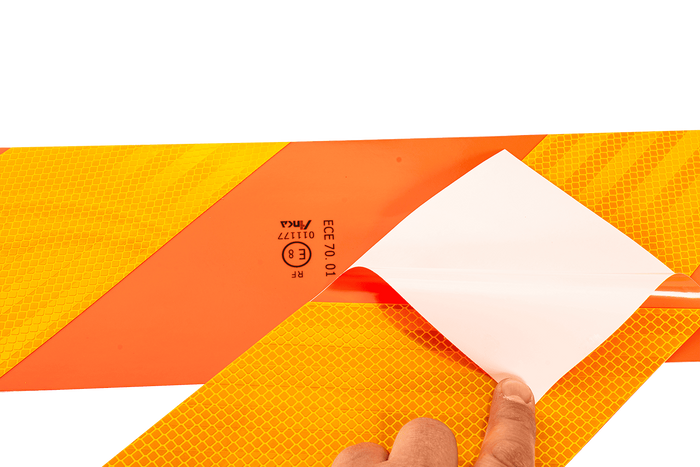 Pegatinas reflectantes cortas HILLS placas de señalización para vehículos pesados 565x132mm izquierda+derecha