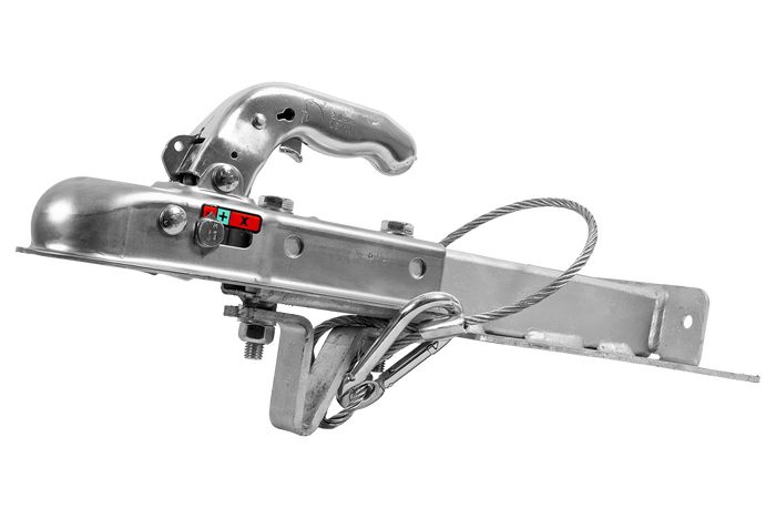 Enganche de bola KNOTT K7.5-H+KZE7.5 con soporte y cable para remolque de 750 kg con barra de tiro tipo V.