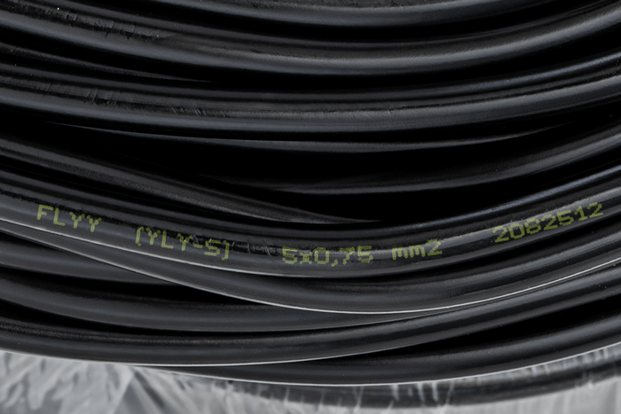 Cable eléctrico HYBSZ YLY-S 5x0,75 de cinco núcleos - 1 m
