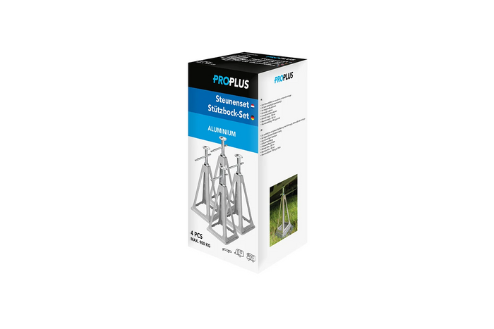 Juego de cuatro soportes extensibles ProPlus 360803 estabilizador para remolques de 3600 kg y 430 mm.