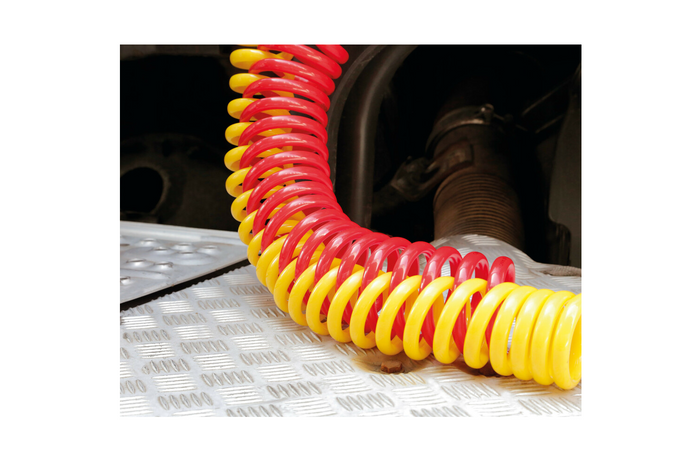 Funda para cable en espiral LAMPA Truck-Tights 97173, funda flexible negra, 220 cm de diámetro, 11 cm.