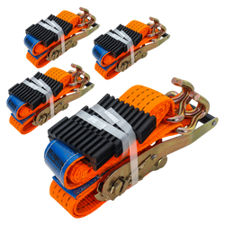 Juego de cuatro correas de transporte de 3 puntos con tensor para remolque UNITRAILER 3m/50mm/4t naranja