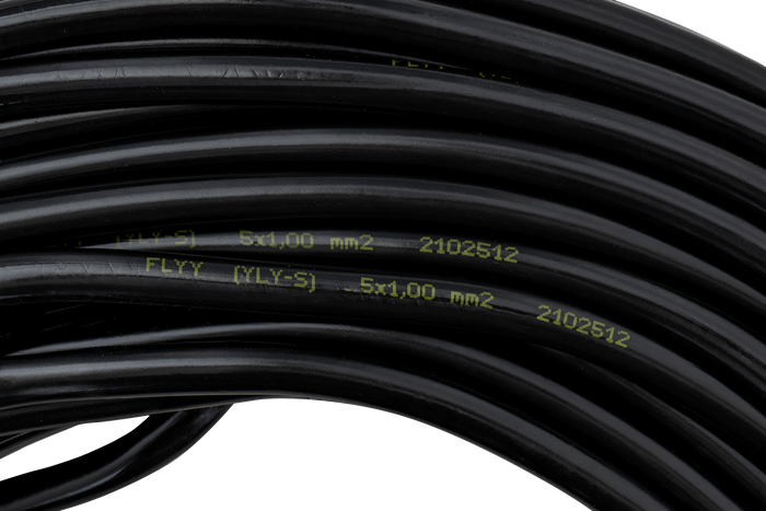 Cable eléctrico HYBSZ YLY-S 5x1 de cinco núcleos - 1 m